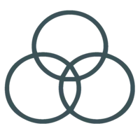 Icon für Print und Packaging dargestellt als drei überschneidende Kreise