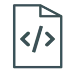 Icon für Web Design dargestellt auf einem Papier mit Symbol für Code