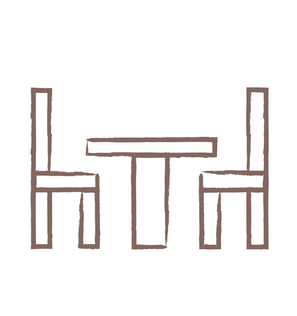 Icon Tisch mit zwei Stühlen