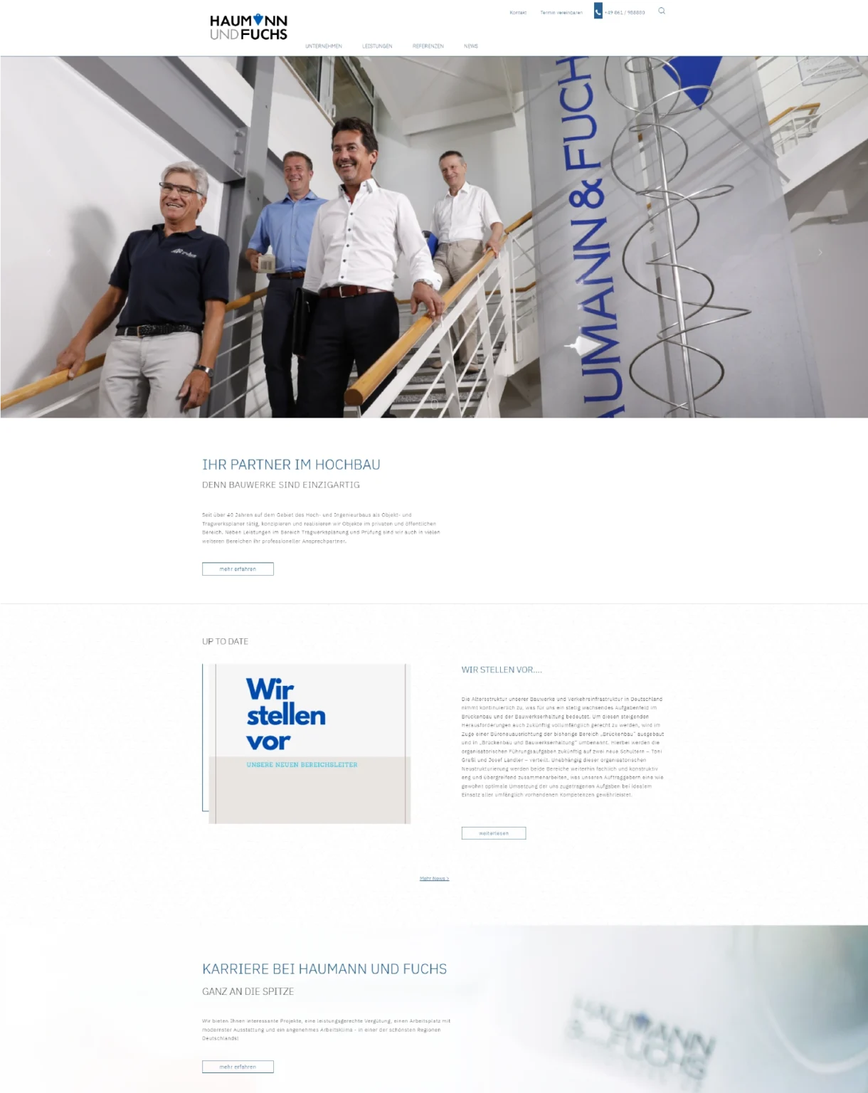 Website Relaunch Portfolio Haumann und Fuchs Webdesign alte Startseite Home