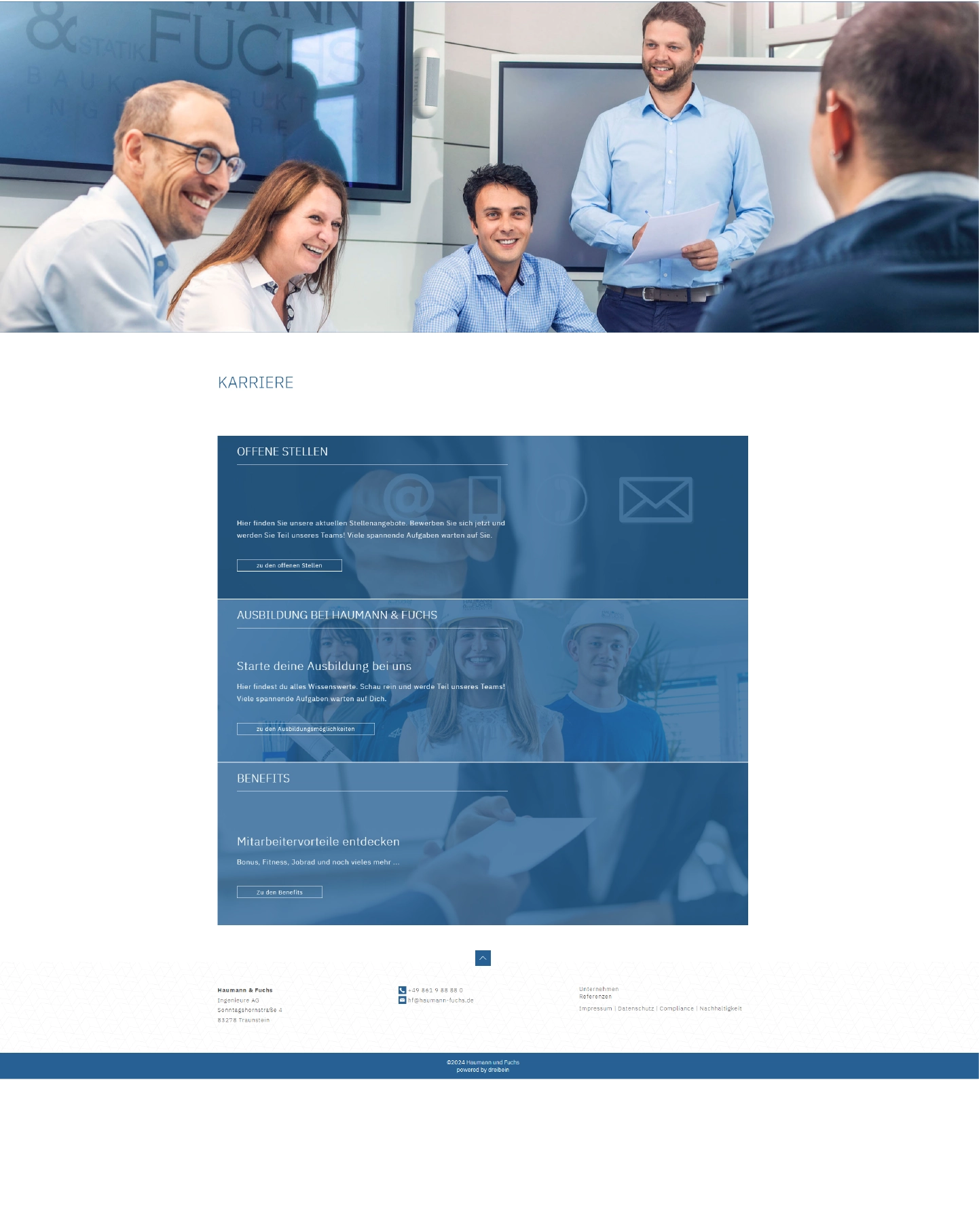 Website Relaunch Portfolio Haumann und Fuchs Webdesign alte Karriereseite