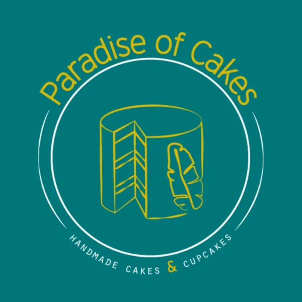 Logo in petrol und gelb für ein Kuchen und Cupcake Unternehmen